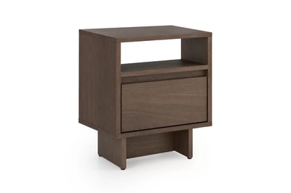 Noční stolek Zolia 40 cm s šuplíkem na soklu - elegantní ořech