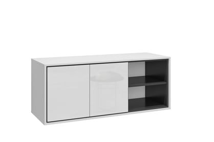Závěsná skříňka pod umyvadlo Irvine 120 cm – bílá-černá / bílý lesk