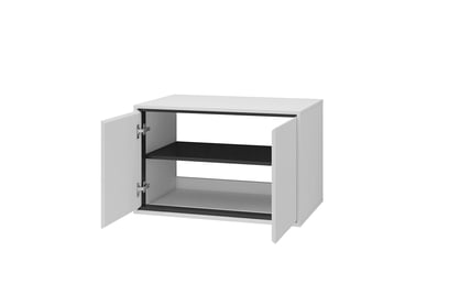 Závěsná skříňka pod umyvadlo Irvine 78 cm – bílá-černá / bílý lesk skříňka pod umywalke 2D Irvine 78 cm závěsná - bílá-černá / bílá lesk