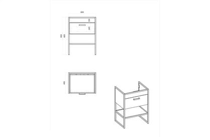 Koupelnová skříňka pod umyvadlo Brooklyn 820 60 cm - dub craft Skříňka brooklin 