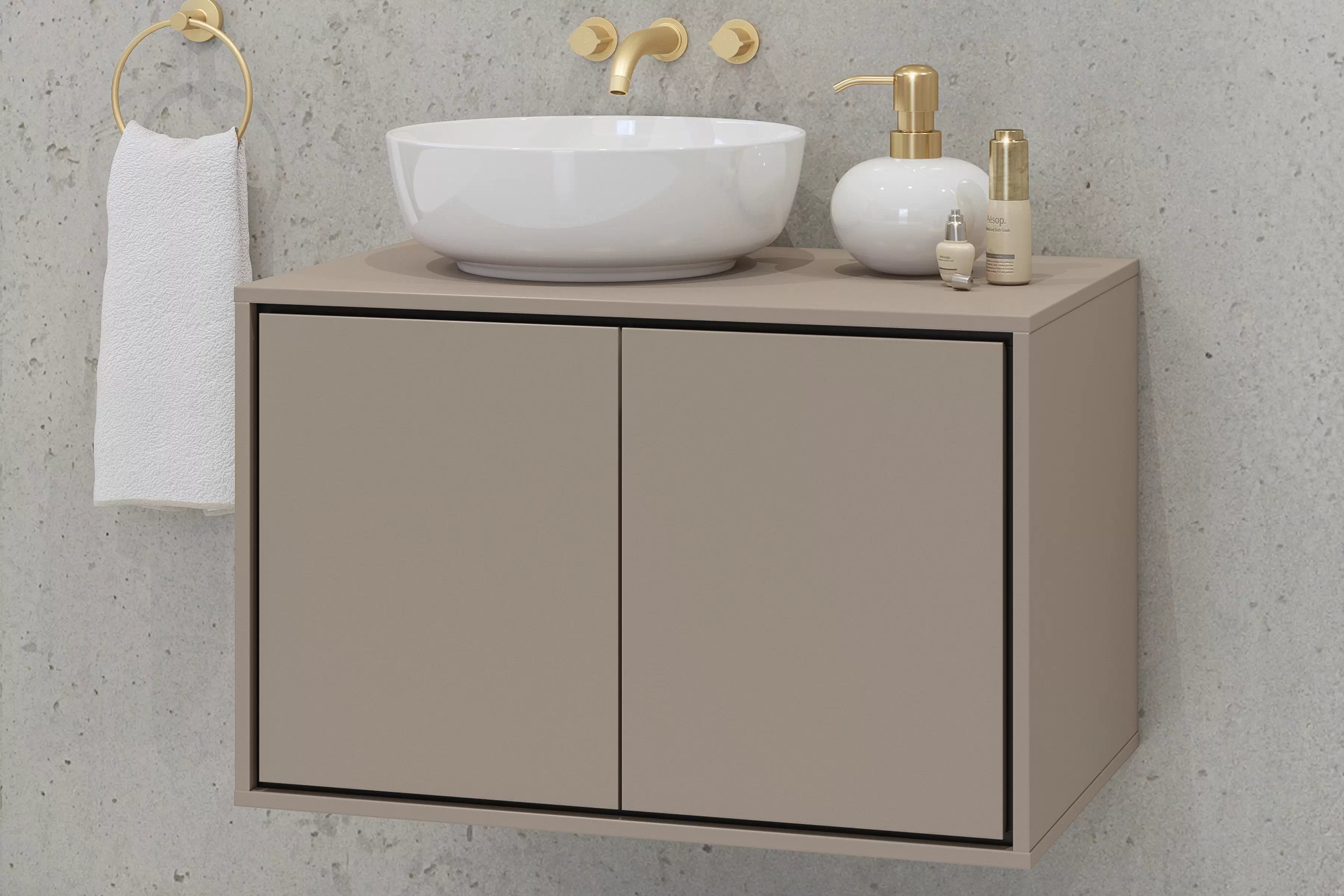 Závěsná skříňka pod umyvadlo Irvine 78 cm – congo / černá skříňka pod umywalke Irvine 78 cm závěsná - congo / černá