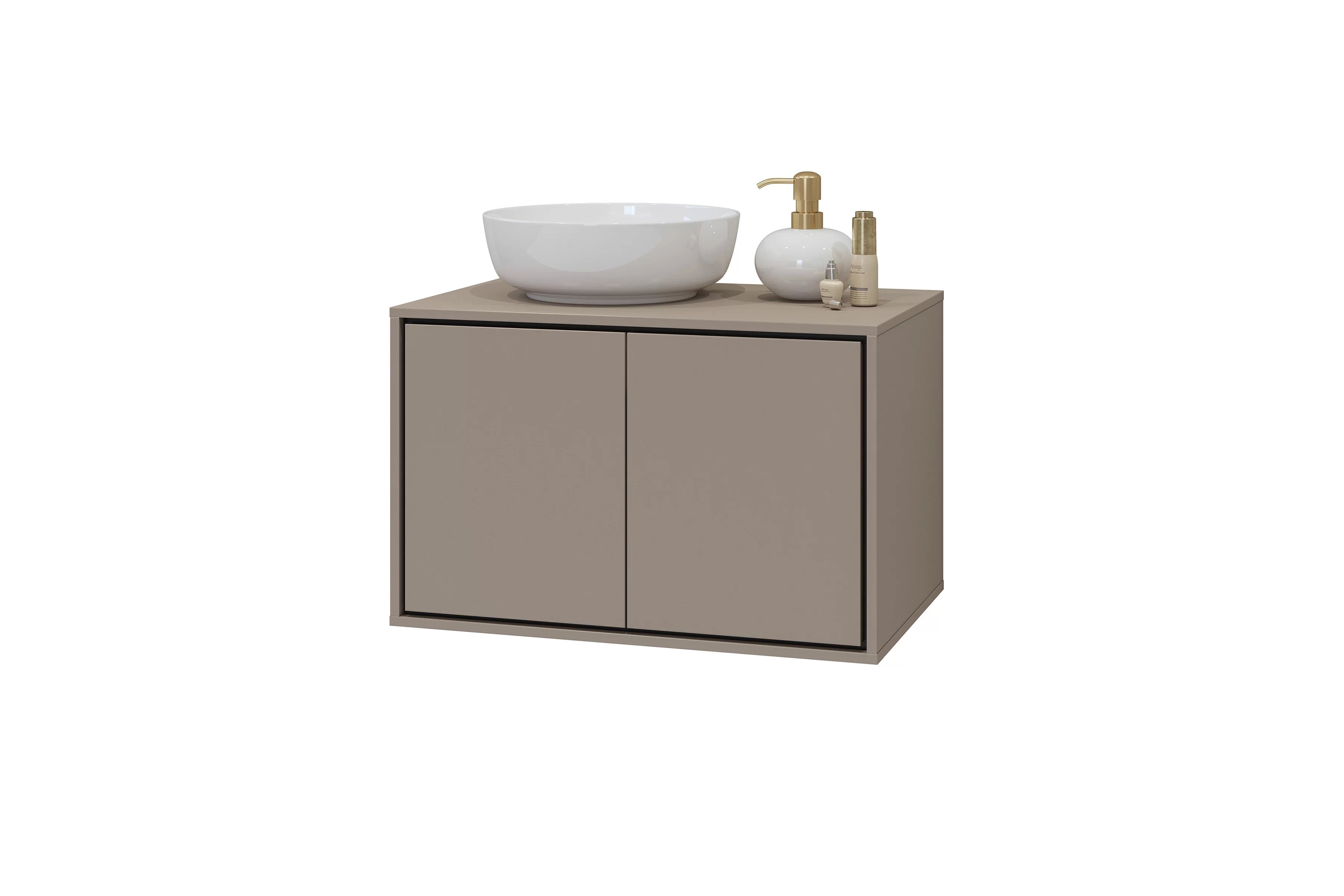 Závěsná skříňka pod umyvadlo Irvine 78 cm – congo / černá skříňka pod umywalke Irvine 78 cm závěsná - congo / černá