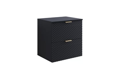 Závěsná umyvadlová skříňka Laura 60 cm se zásuvkami - černý onyx / černý pyramidický mat
