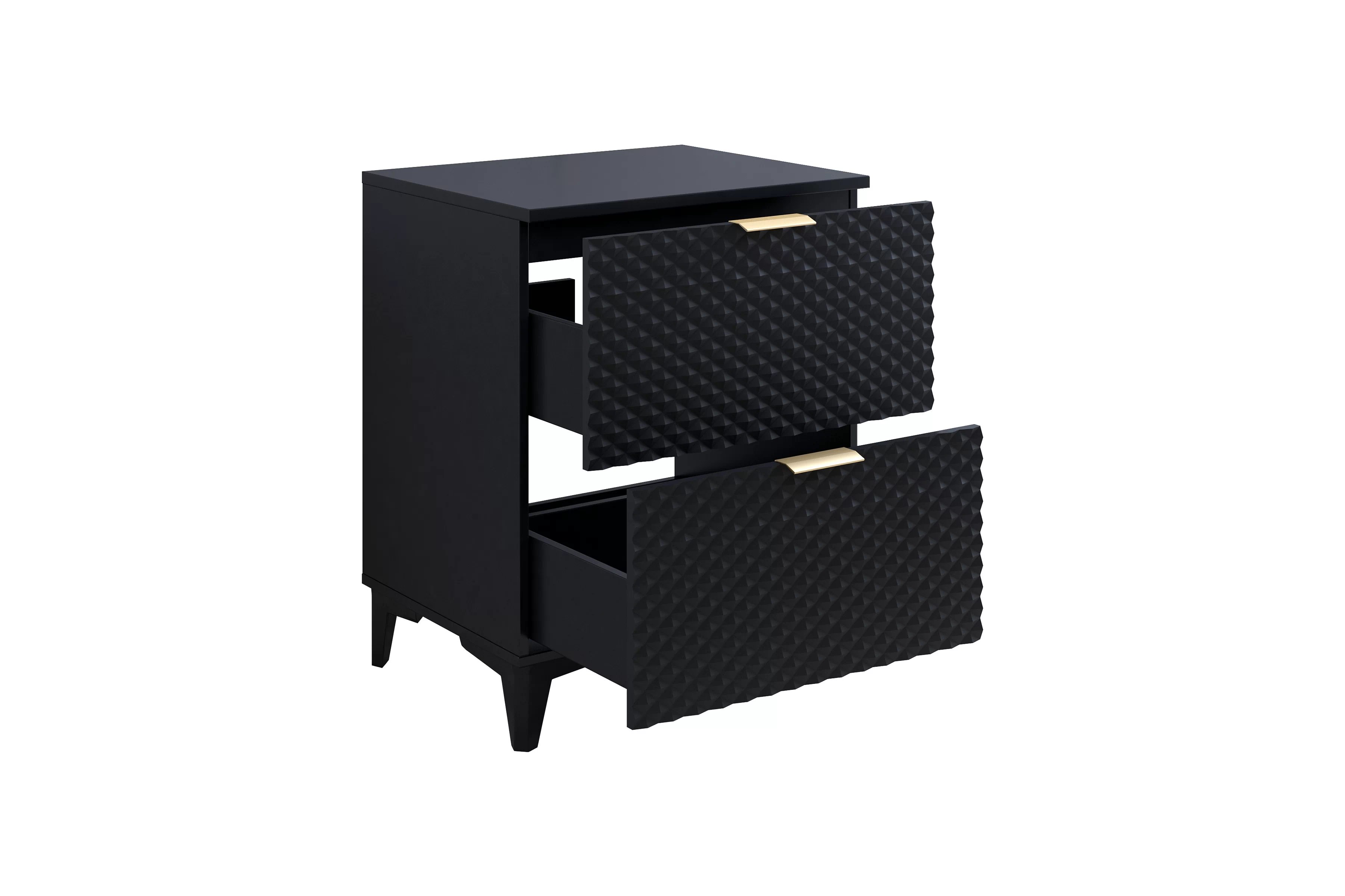 Skrinka pod umývadlo Laura 60 cm - čierny ónyx / čierny mat Skrinka pod umywalke Laura 60 cm so zásuvkami - Čierny onyx / Čierny - piramidki