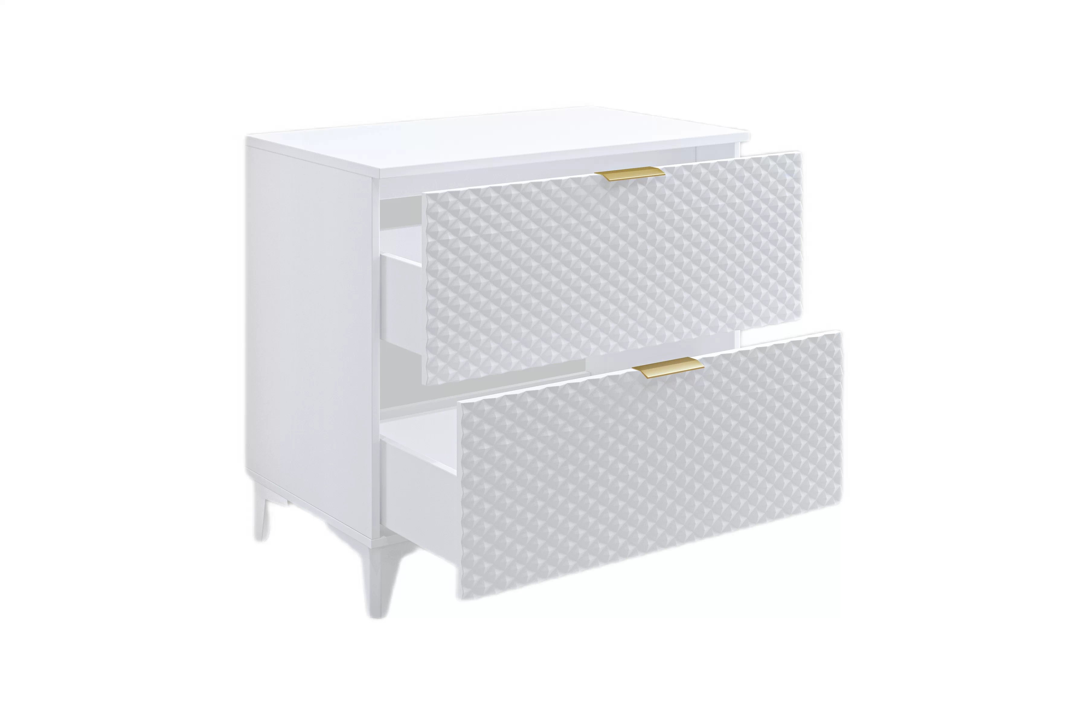 Skrinka pod umývadlo Laura 60 cm so zásuvkami - biela / biely mat Skrinka pod umywalke Laura 80 cm so zásuvkami - biela / biela mat piramidki