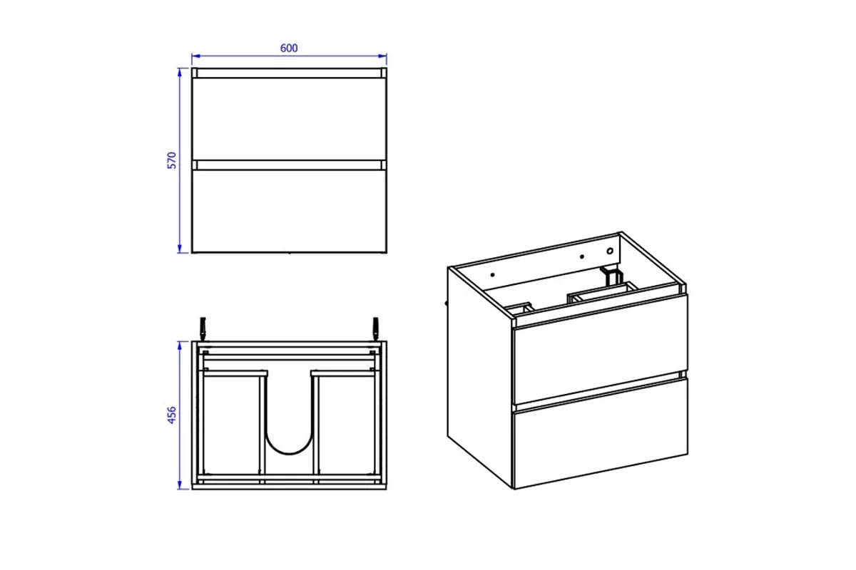 Skrinka drezová skrinka 60 cm Monako Grey Oak 820 - diamantová šedá / dub Hamilton Skrinka pod umývadlo 60 cm Monako Grey Oak 820 - diamantová šedá / dub Hamilton