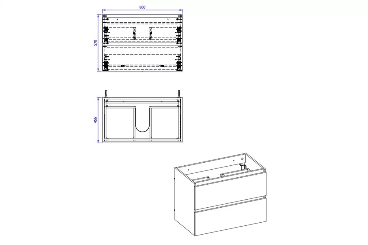 Skrinka drezová skrinka 80 cm Monako Grey Oak 821 - diamantová šedá / dub Hamilton Skrinka pod umývadlo 80 cm Monako Grey Oak 821 - diamantová šedá / dub Hamilton