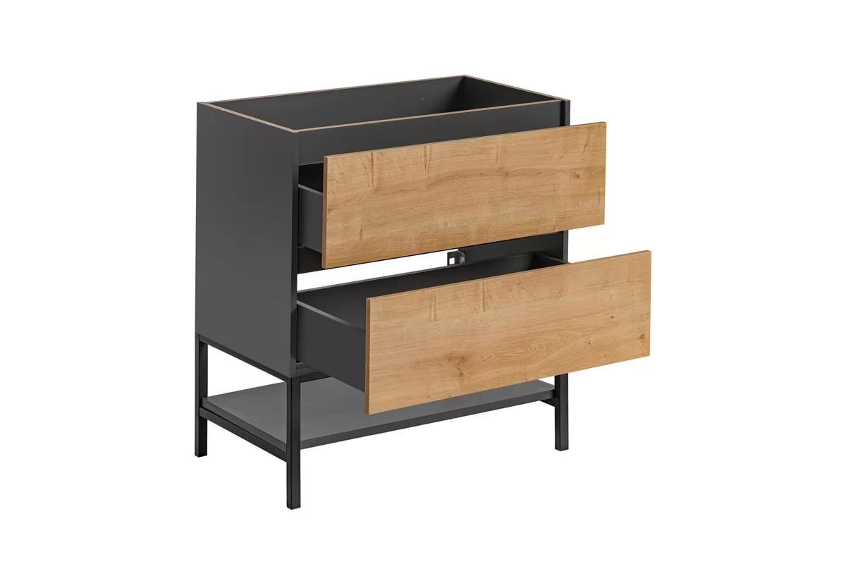 Skrinka drezová skrinka 80 cm Monako Grey Oak 821 - diamantová šedá / dub Hamilton Skrinka pod umývadlo 80 cm Monako Grey Oak 821 - diamantová šedá / dub Hamilton