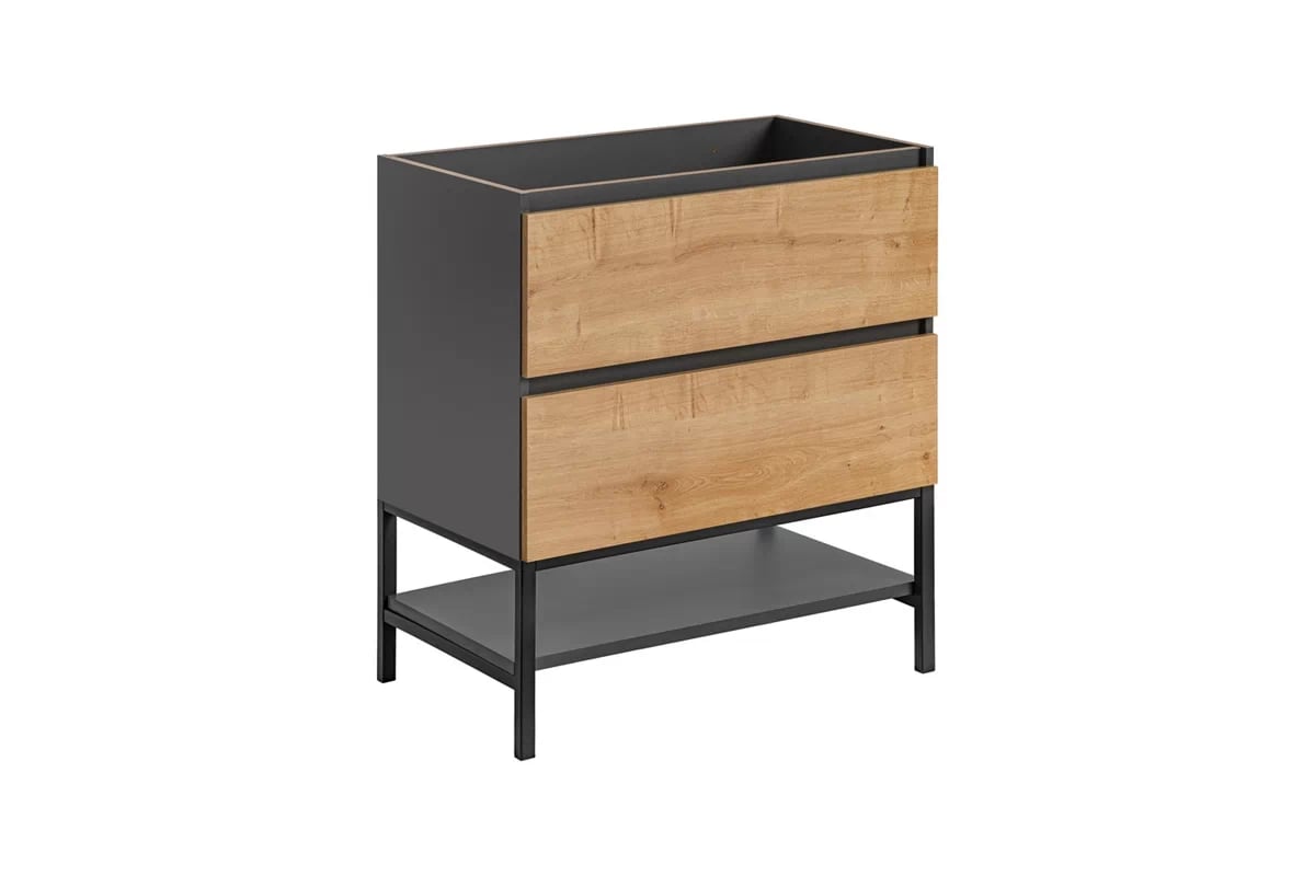 Skrinka drezová skrinka 80 cm Monako Grey Oak 821 - diamantová šedá / dub Hamilton Skrinka pod umývadlo 80 cm Monako Grey Oak 821 - diamantová šedá / dub Hamilton