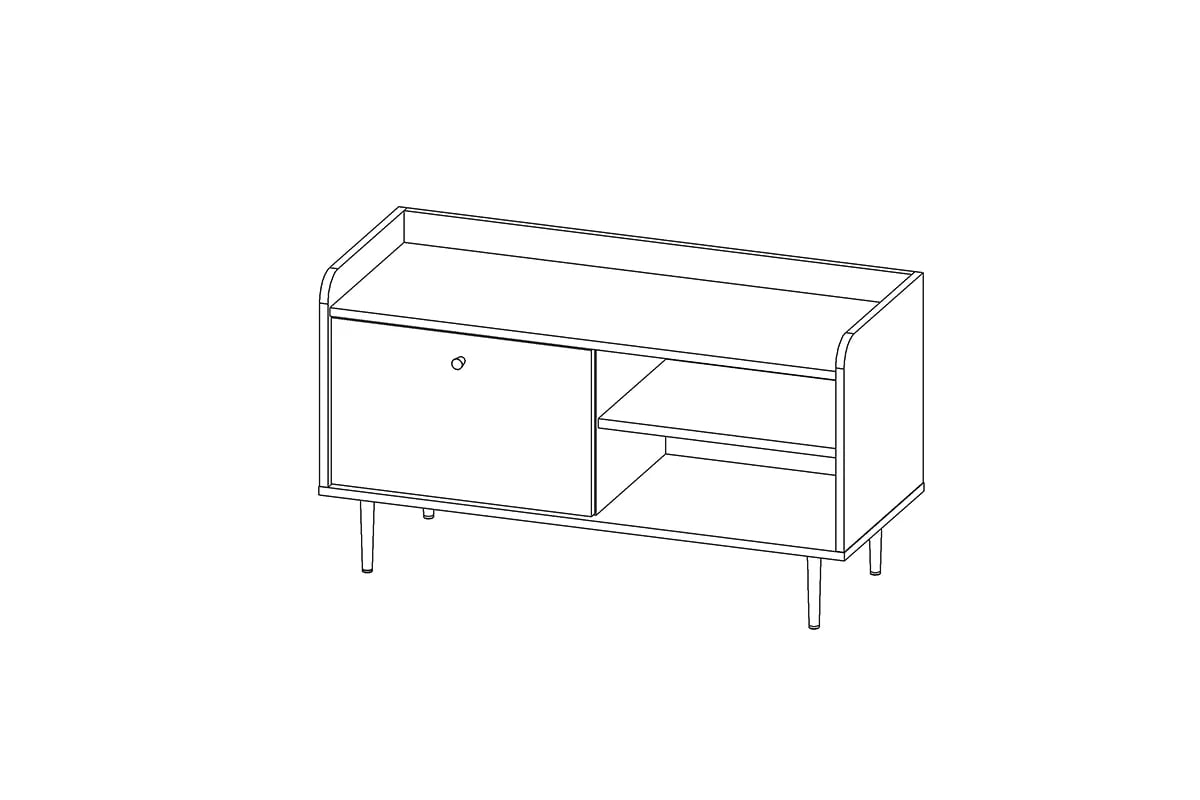 TV stolík 100 Kastelio - brandy castello TV skrinka na czarym stelazu