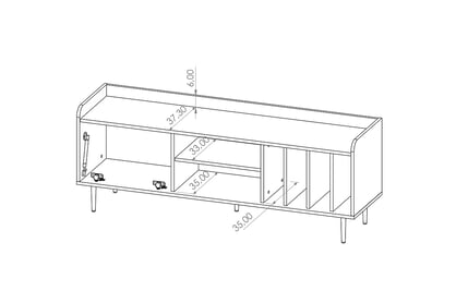 TV skříňka Kastelio 150 cm - brandy castello TV skříňka z klapa