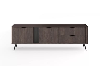 TV skrinka Edrin 195 cm so zásuvkami - dub dunin / čierna TV skrinka 195 cm so zásuvkami - Dub dunin / Čierny