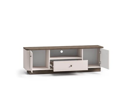 TV stolek Amberto 160 cm se zásuvkou - kašmír / dub windmill dark skříňka RTV Amberto 160 cm z szuflada - kašmír / dub windmill dark