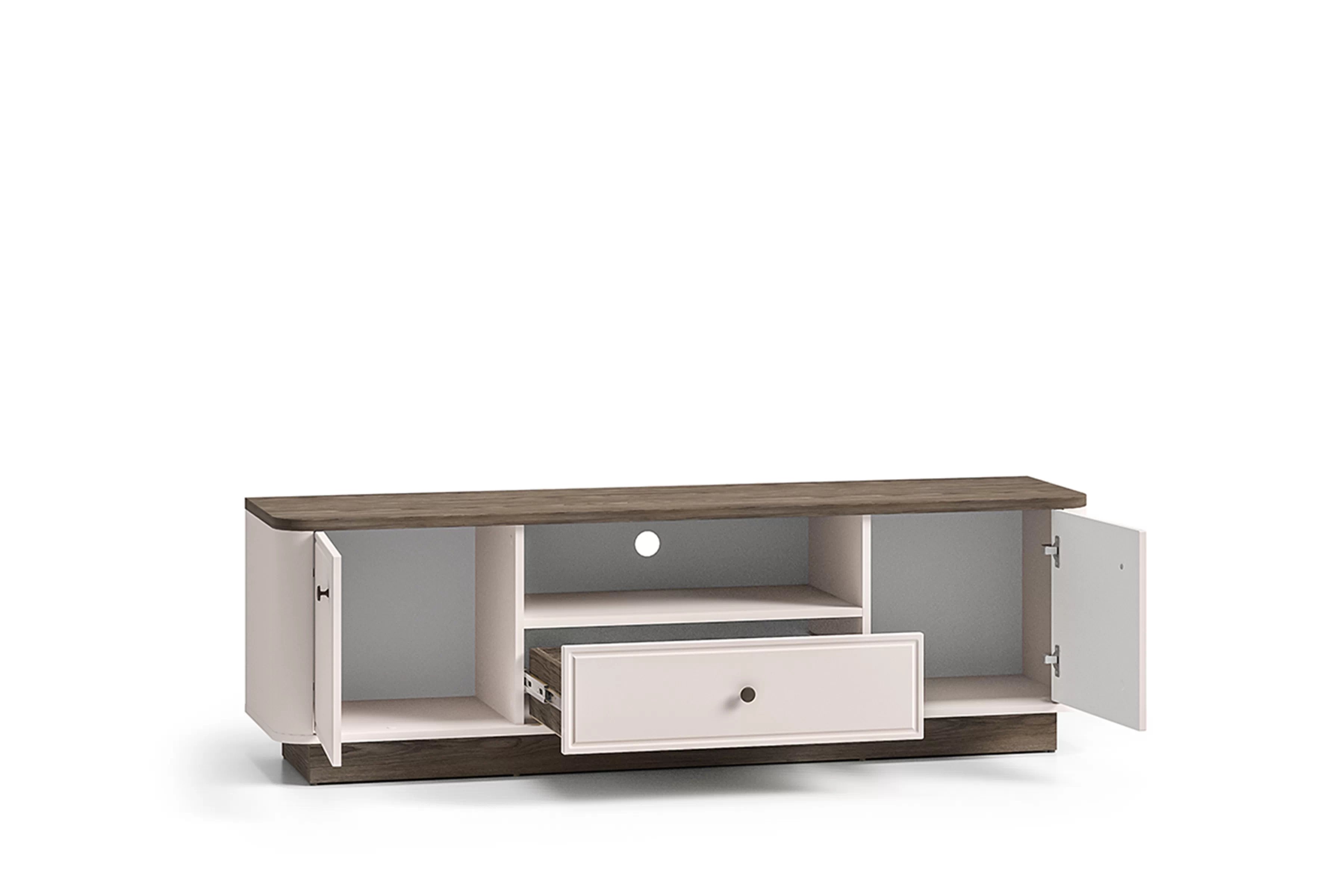 TV stolek Amberto 160 cm se zásuvkou - kašmír / dub windmill dark skříňka RTV Amberto 160 cm z szuflada - kašmír / dub windmill dark