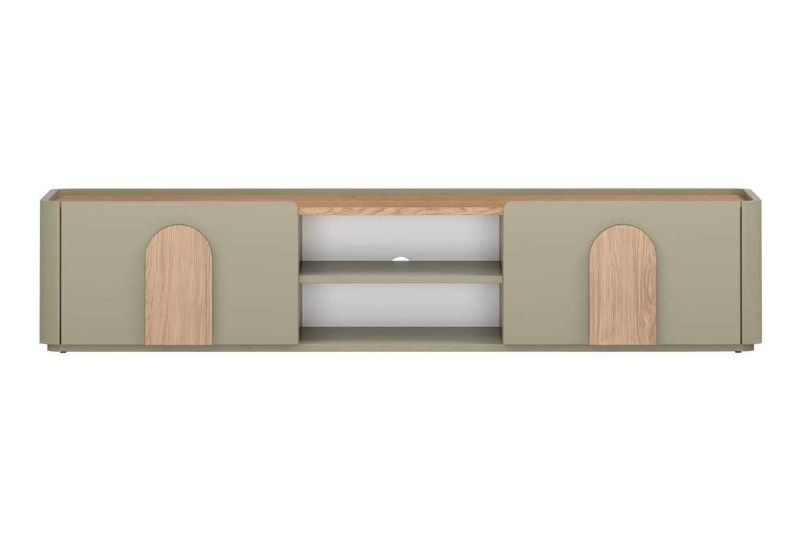 TV stolek Amilio 170 cm se zásuvkou - eukalyptus / dub baltic dune / úchyty dub přírodní skříňka RTV Amilio 170 cm z szuflada - eukaliptus / dub baltic dune / Úchytky dub přírodní