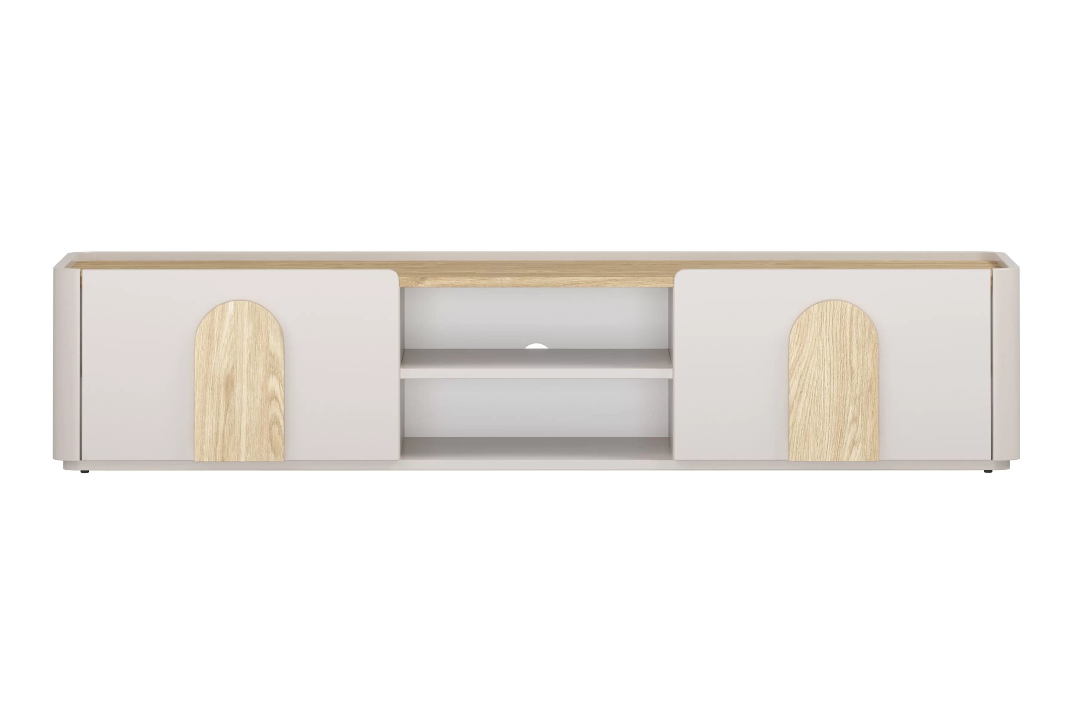 TV stolík Amilio 170 cm so zásuvkou - kašmír / olejovaný dub / úchytky svetlý dub TV skrinka Amilio 170 cm z szuflada - kašmír / Dub olejowany / úchyty Svetlý dub
