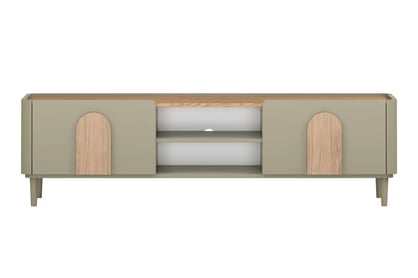 TV stolek Amilio 170 cm se zásuvkou - eukalyptus / dub baltic dune / úchyty dub přírodní skříňka RTV Amilio 170 cm z szuflada na nožkách - eukaliptus / dub baltic dune / Úchytky dub přírodní