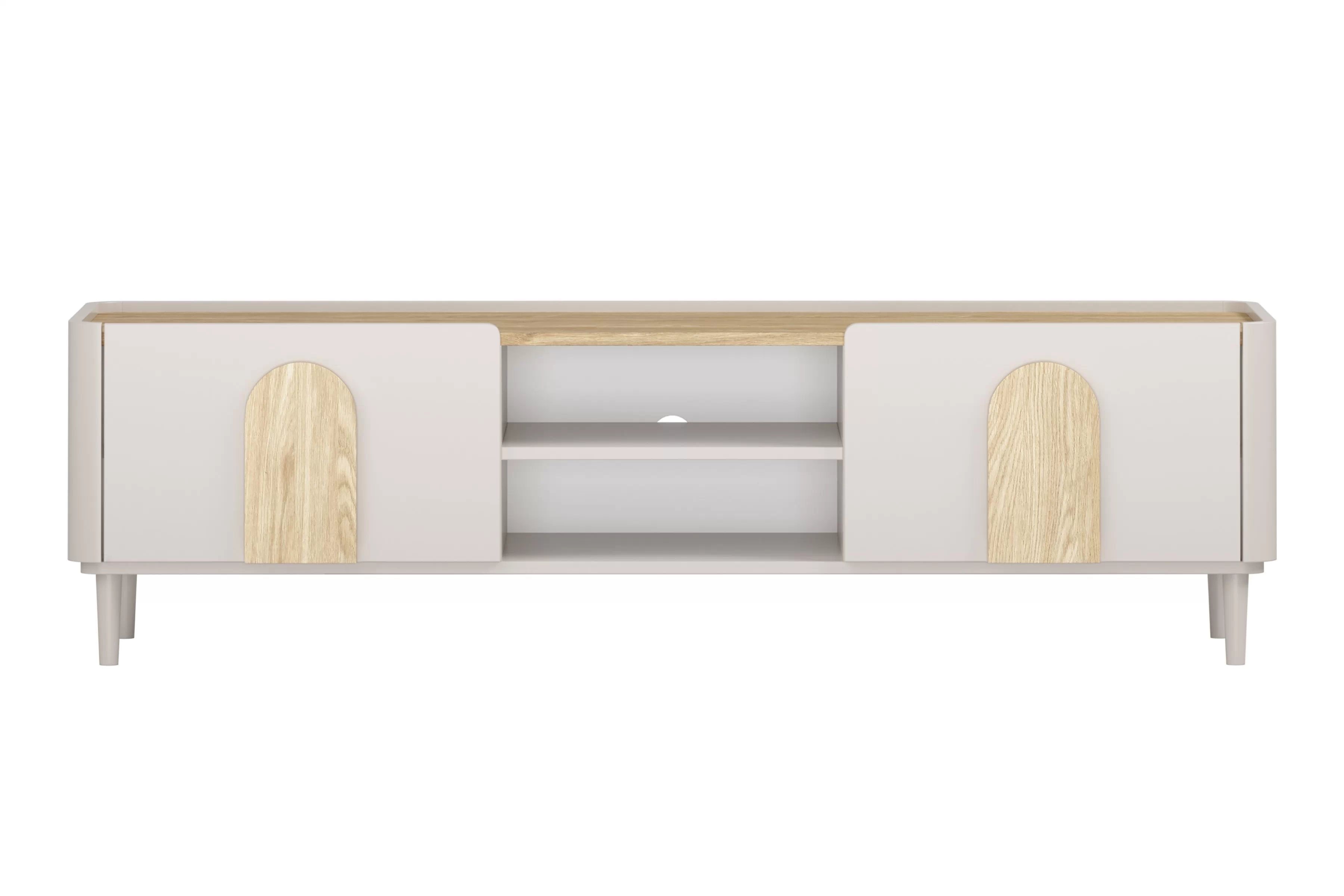 TV stolík Amilio 170 cm na nožičkách - kašmírová / dub olejovaný / dub svetlý TV skrinka Amilio 170 cm z szuflada na nôžkach - kašmír / Dub olejowany / úchyty Svetlý dub