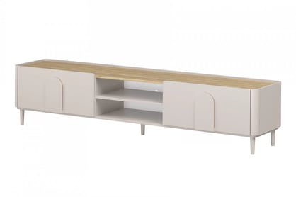 TV stolík Amilio 220 cm na nožičkách - kašmír / olejovaný dub