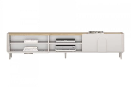 TV stolík Amilio 220 cm na nožičkách - kašmír / olejovaný dub TV skrinka Amilio 220 cm na nôžkach - kašmír / Dub olejowany - Limitovaná ponuka expozície