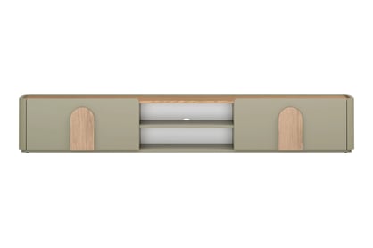 skříňka RTV Amilio 220 cm z szuflada - eukaliptus / dub baltic dune skříňka RTV Amilio 220 cm z szuflada - eukaliptus / dub baltic dune / Úchytky dub přírodní