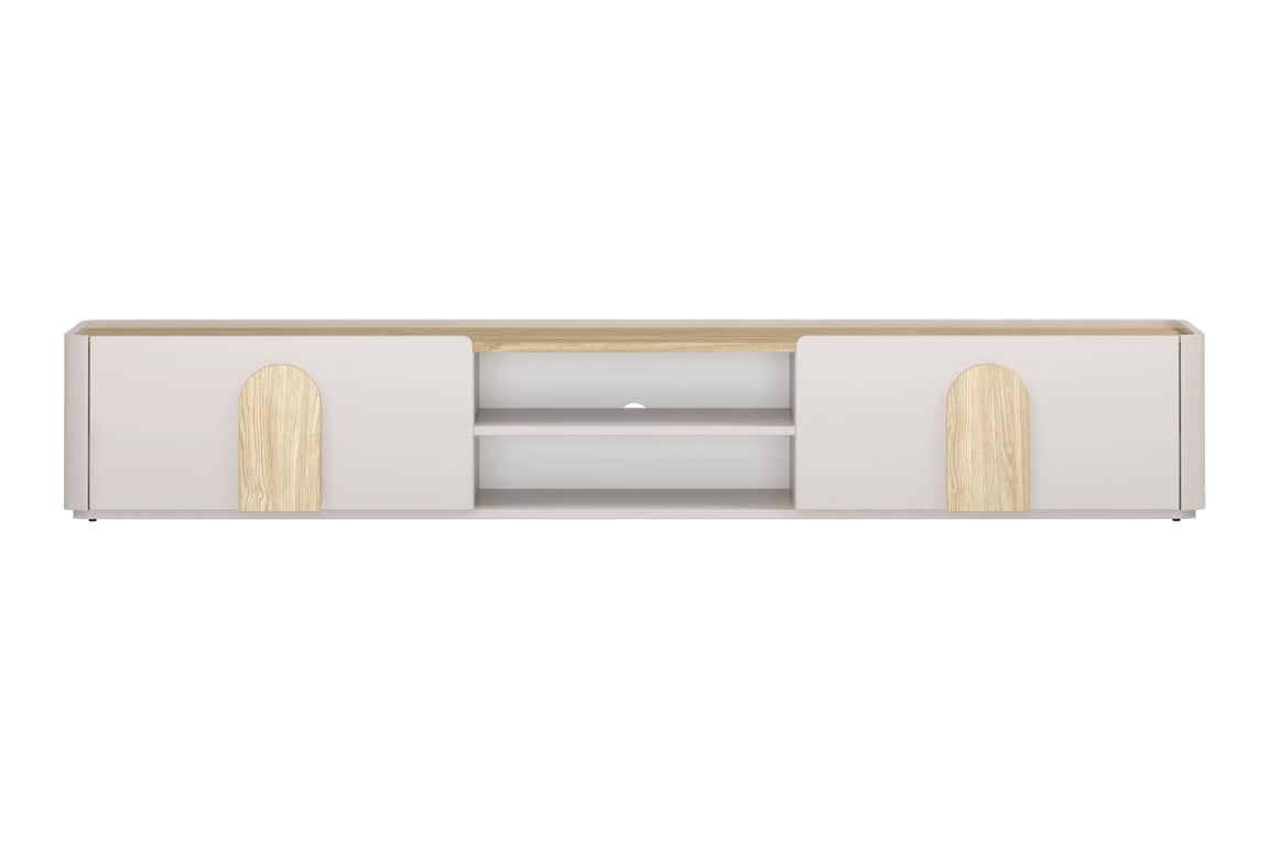 TV stolek Amilio 220 cm se zásuvkou - kašmír / dub olejovaný / úchyty dub světlý skříňka RTV Amilio 220 cm z szuflada - kašmír / dub olejowany / Úchytky světlý dub