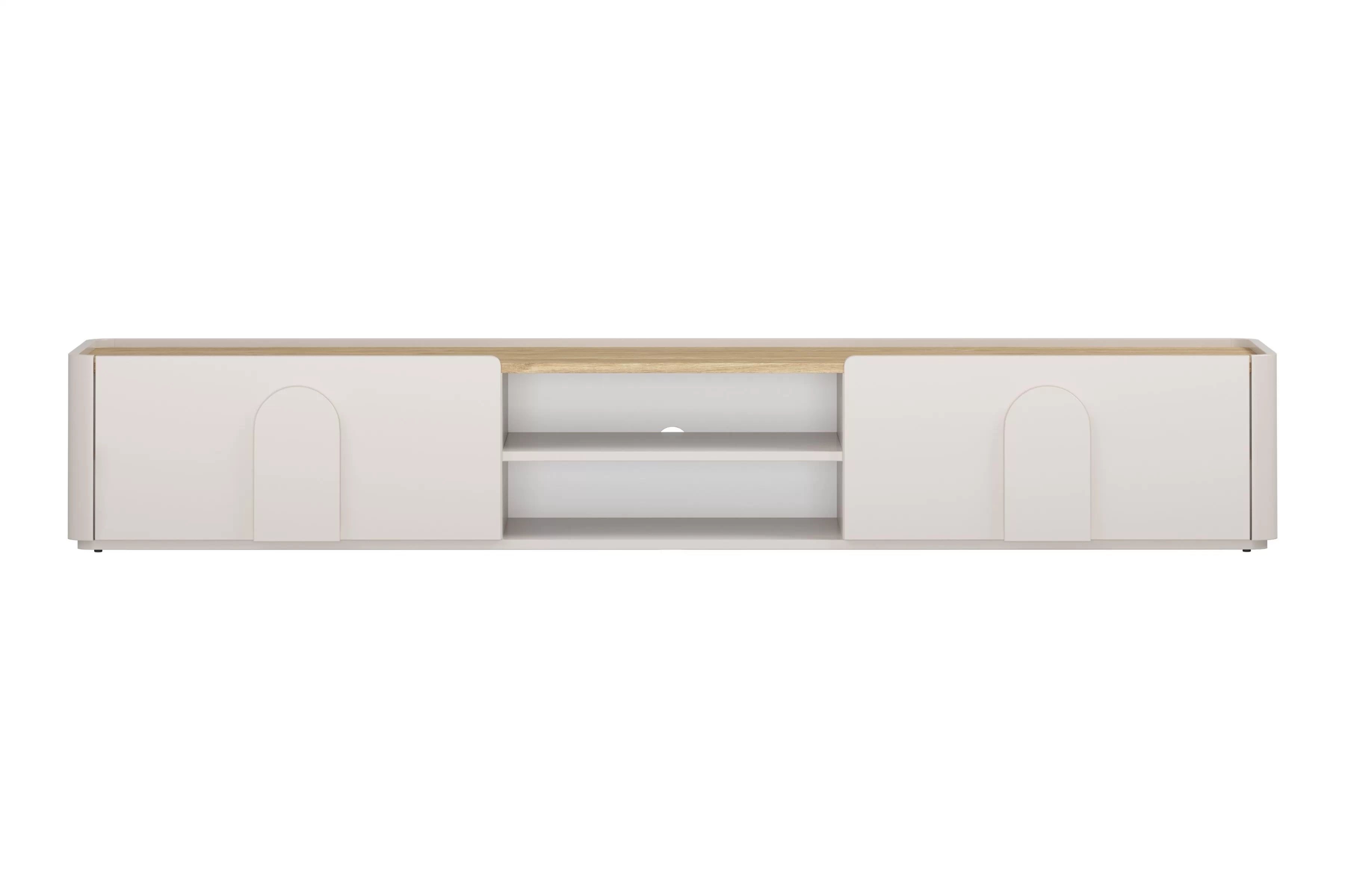 TV stolík Amilio 220 cm - kašmírová / dub olejovaný TV skrinka Amilio 220 cm z szuflada - kašmír / Dub olejowany / úchyty kašmír