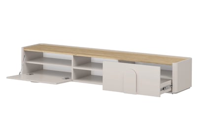TV stolek Amilio 220 cm se zásuvkou - kašmír / dub olejovaný / úchyty kašmír skříňka RTV Amilio 220 cm z szuflada - kašmír / dub olejowany / Úchytky kašmír
