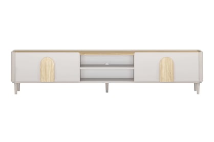 TV stolek Amilio 220 cm se zásuvkou - kašmír / dub olejovaný / úchyty dub světlý skříňka RTV Amilio 220 cm z szuflada na nožkách - kašmír / dub olejowany / Úchytky světlý dub