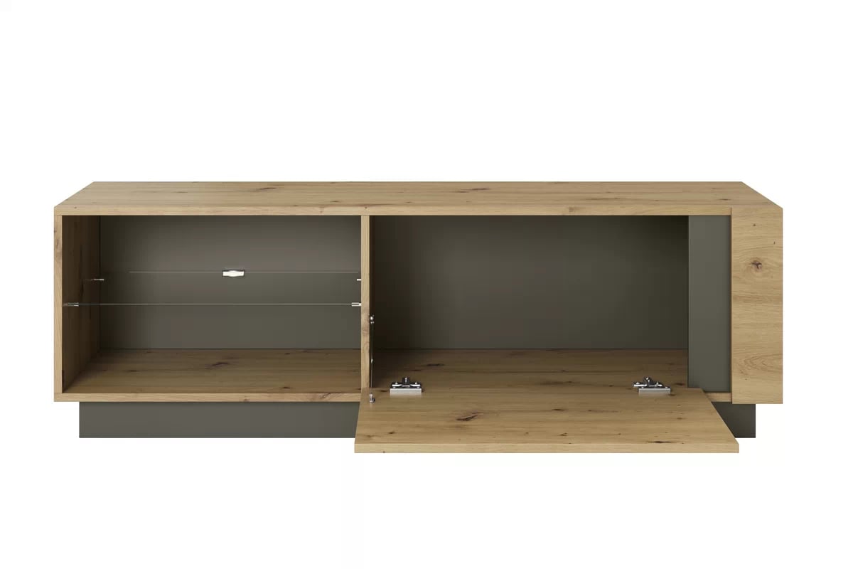 TV skrinka Arcano z uchylnym frontem 138 cm - Dub artisan/šedý grafit - Koncovka Série TV skrinka Arcano z uchylnym frontem 138 cm - Dub artisan/šedý grafit