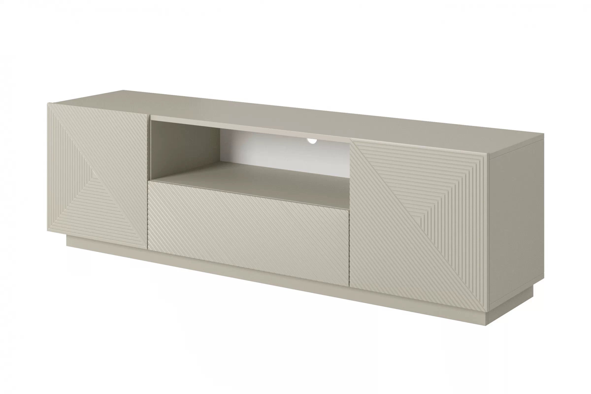 TV stolík Asha 167 cm so zásuvkou a otvorenou policou - kašmír TV skrinka Asha 167 cm z szuflada i wneka - kašmír