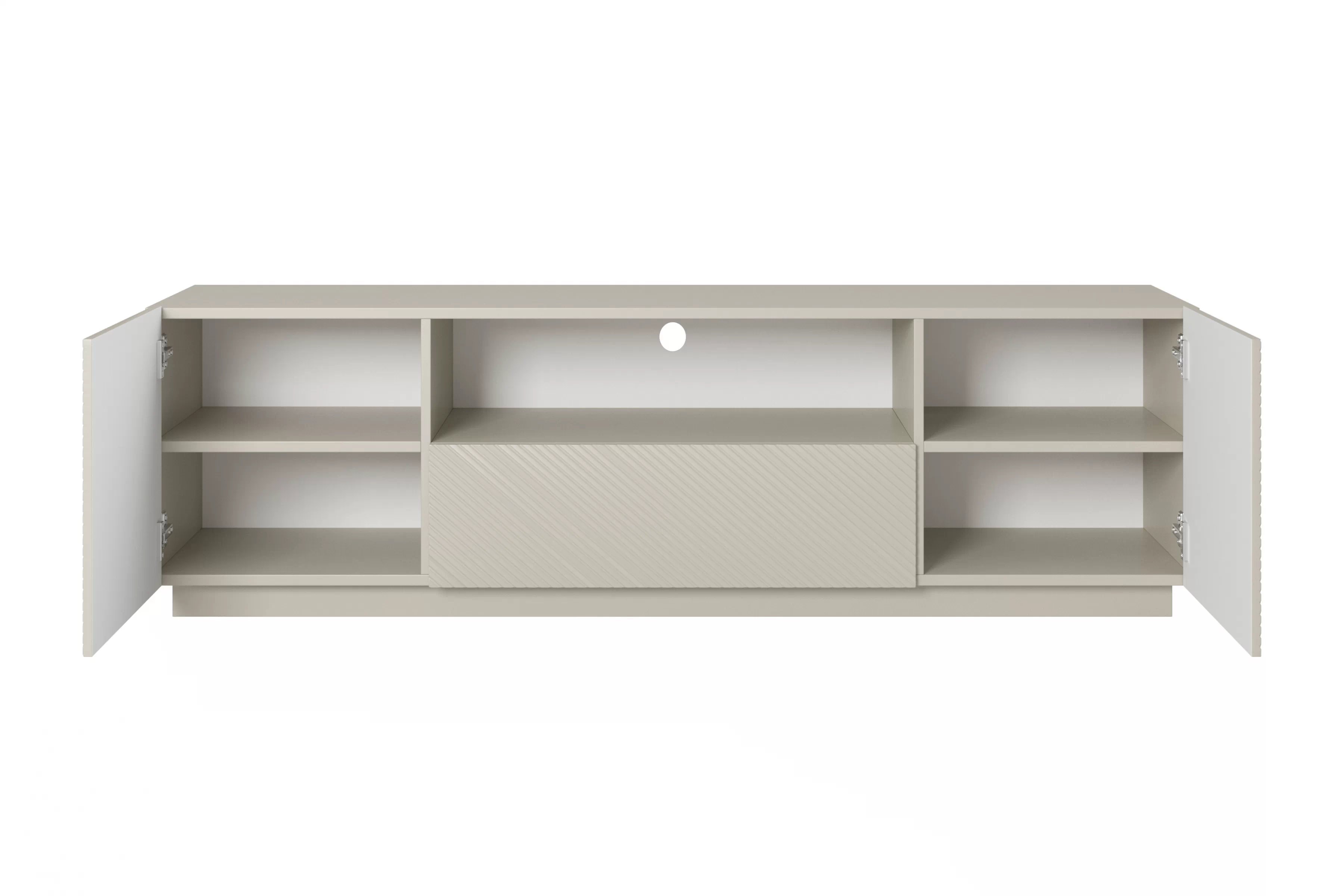 TV stolík Asha 167 cm so zásuvkou a otvorenou policou - kašmír TV skrinka Asha 167 cm z szuflada i wneka - kašmír