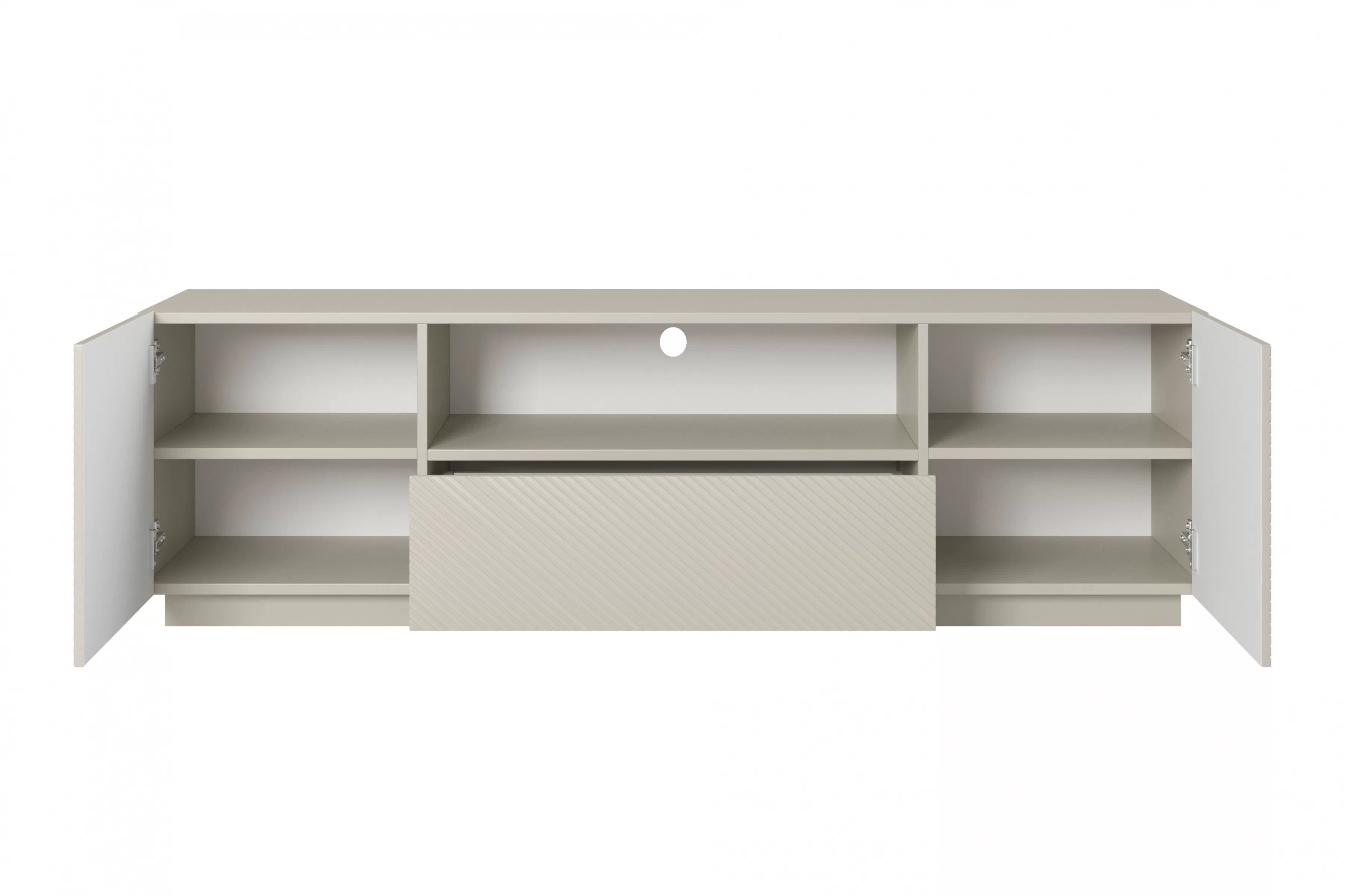 TV stolík Asha 167 cm so zásuvkou a otvorenou policou - kašmír TV skrinka Asha 167 cm z szuflada i wneka - kašmír