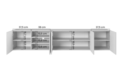 Závesná TV skrinka Asha 200 cm s ryhovanými dvierkami - artisan / rivier stone mat TV skrinka Asha 200 cm závesná s frézovaným frontom - artisan / rivier stone mat