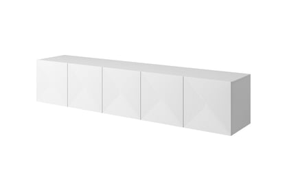 Závesný TV stolík Asha 200 cm - biely mat