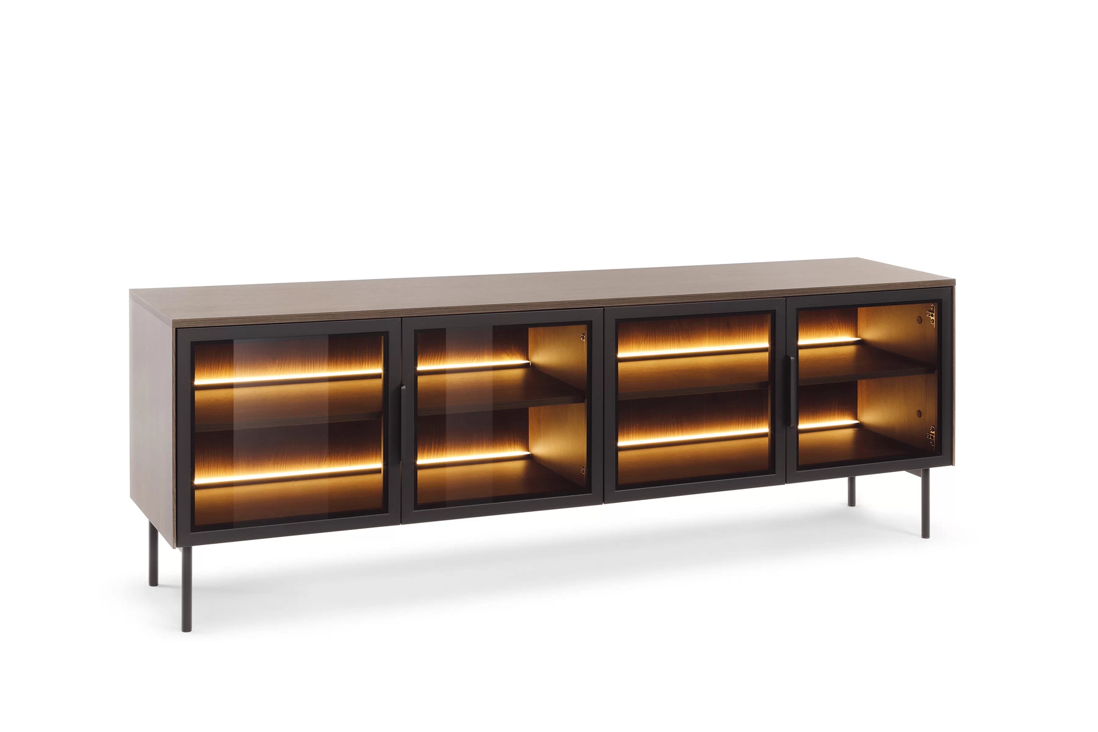 TV skrinka Auri 181 cm s osvetlením - Dub dunin / Čierny TV skrinka Auri 181 cm s osvetlením - Dub dunin / Čierny