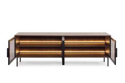 skříňka RTV Auri 181 cm s osvětlením - dub dunin / černá skříňka RTV Auri 181 cm s osvětlením - dub dunin / černá