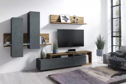 TV stolek Bota 40 se zsuvkou 219 cm - appenzeller / matera skříňka RTV Bota 40 z wnekami i szuflada 219 cm - appenzeller / matera