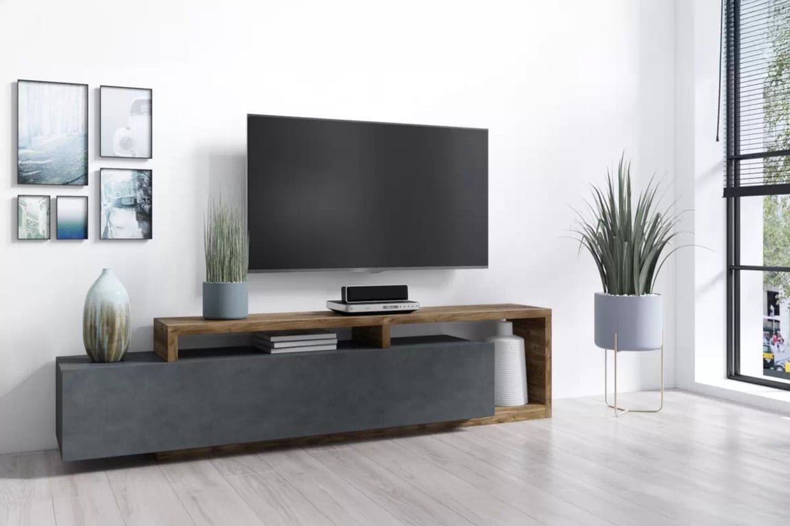 TV stolek Bota 40 se zsuvkou 219 cm - appenzeller / matera skříňka RTV Bota 40 z wnekami i szuflada 219 cm - appenzeller / matera