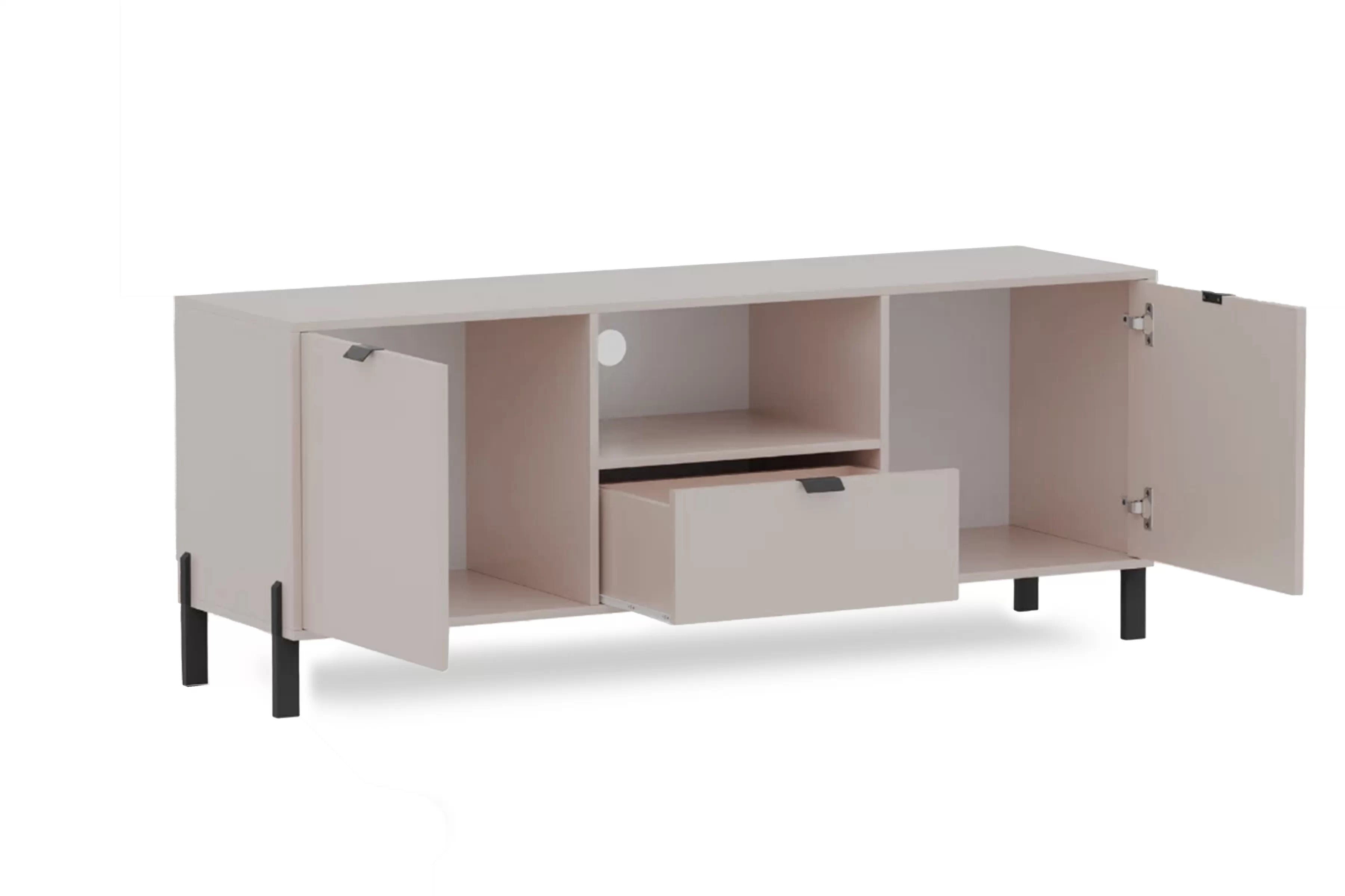 TV stolek Cremona na kovových nohách - písková béžová skříňka RTV Cremona na kovových nohách - béžová Pískový 