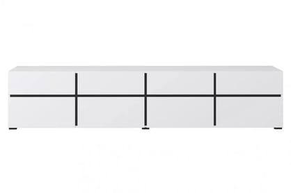 TV stolík Cross 40 so zásuvkami 225 cm - biela / čierna TV skrinka Cross 40 so zásuvkami 225 cm - biela / čierny
