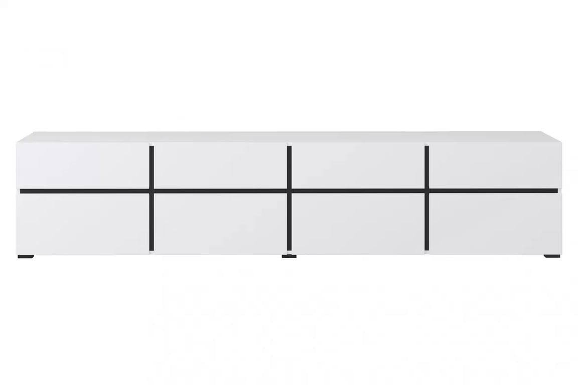 TV stolík Cross 40 so zásuvkami 225 cm - biela / čierna TV skrinka Cross 40 so zásuvkami 225 cm - biela / čierny