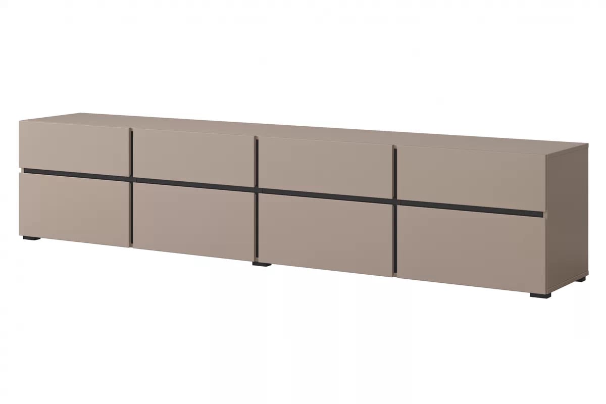 TV stolík Cross 225 cm so 4 zásuvkami - congo / čierna TV skrinka Cross 40 so zásuvkami 225 cm - congo / Čierny