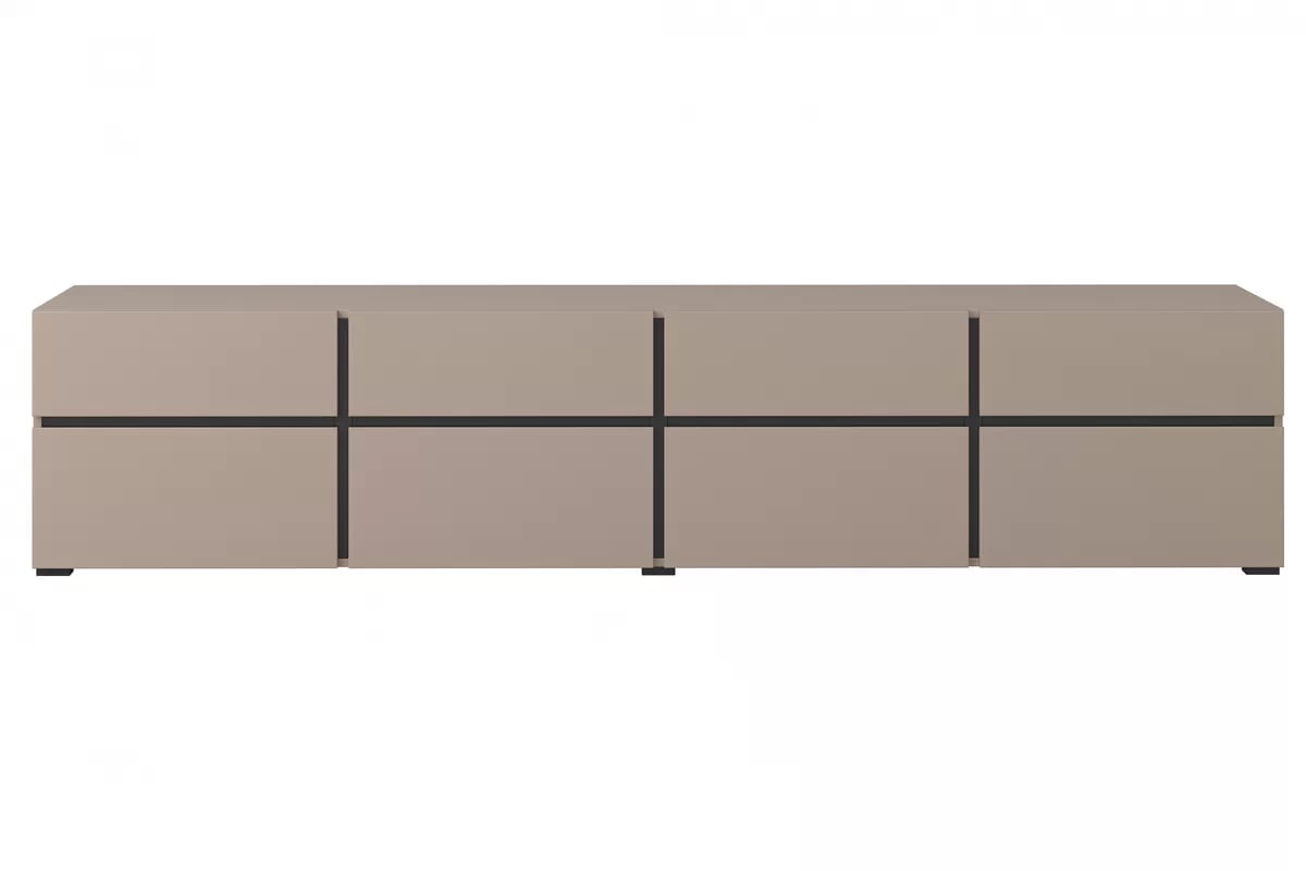 TV stolík Cross 225 cm so 4 zásuvkami - congo / čierna TV skrinka Cross 40 so zásuvkami 225 cm - congo / Čierny