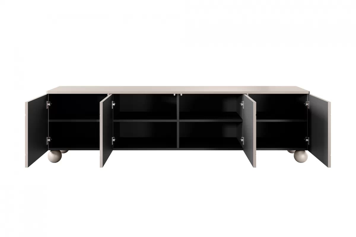 TV skrinka Sonatia II 200 cm štvordverová na guľatých nohách - kašmír TV skrinka na nôžkach