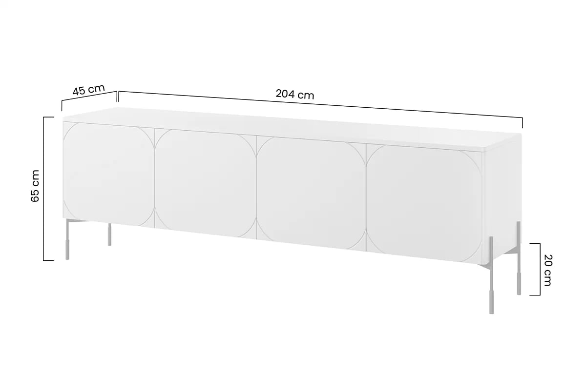 TV skrinka štvordverová Sonatia na kovových nohách 200 cm - bordová TV skrinka štvordverová Sonatia na kovových nohách 200 cm - burgund