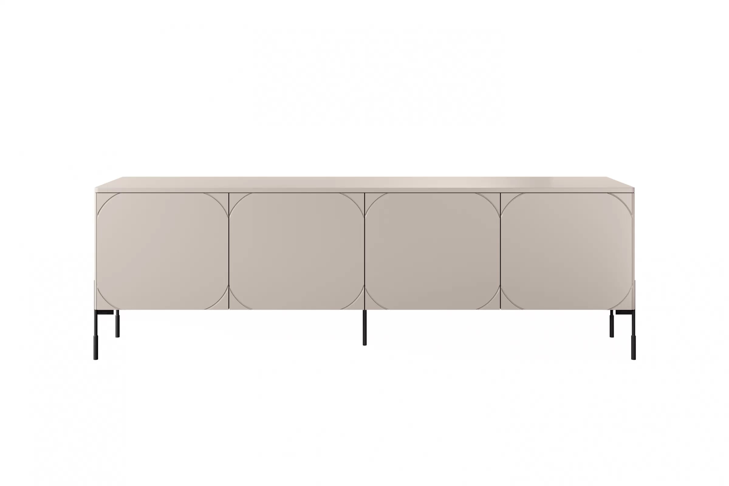 TV stolek Sonatia čtyřdveřový na kovových nohách 200 cm - kašmír skříňka RTV čtyřdveřová Sonatia na kovových nohách 200 cm - kašmír