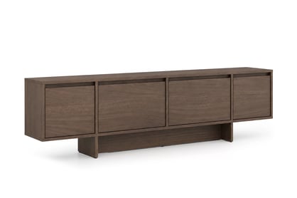 skříňka RTV čtyřdveřová Zolia 180 cm na soklu - ořech elegant 