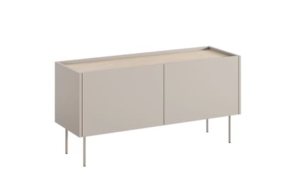 TV stolek Desin 120 cm s kovovými nohami - kašmír / dub nagano