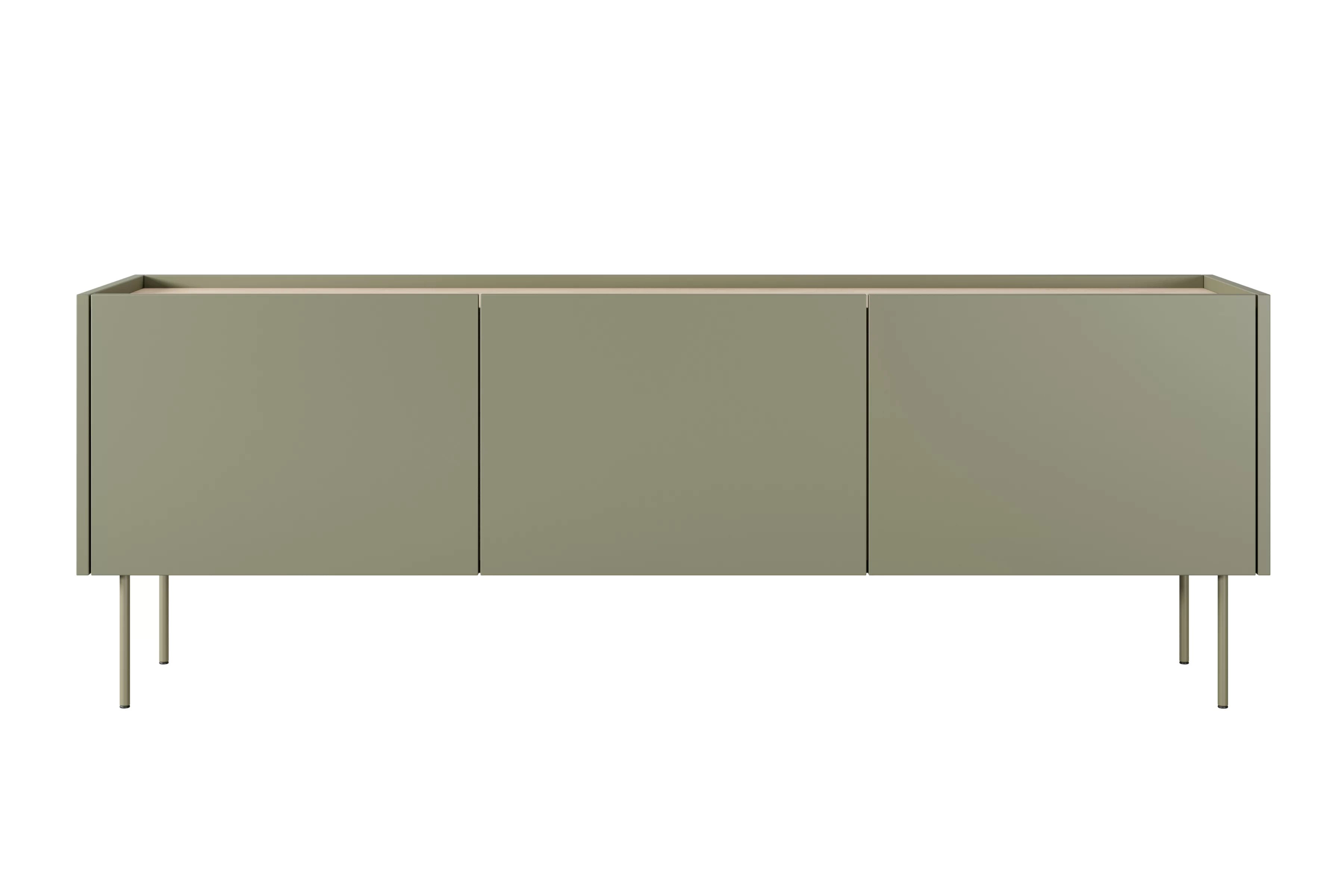 TV stolík Desin 170 cm s kovovými nohami - olivová / dub nagano TV skrinka Desin 170 cm z metalowymi nogami - Oliva / Dub nagano